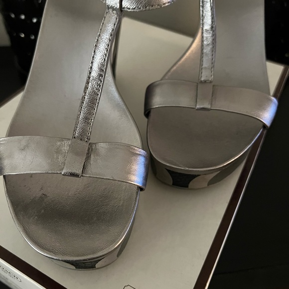 Coach Pattern Wedge Sandals - Picture 4 of 4